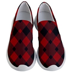 Red Diagonal Plaid Big Women s Lightweight Slip Ons by ConteMonfrey