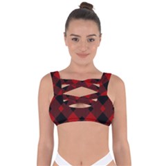 Red Diagonal Plaid Big Bandaged Up Bikini Top by ConteMonfrey