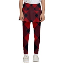 Red Diagonal Plaid Big Kids  Skirted Pants by ConteMonfrey