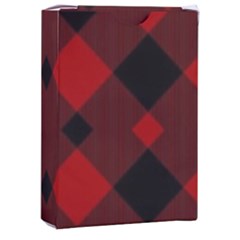 Red Diagonal Plaid Big Playing Cards Single Design (rectangle) With Custom Box