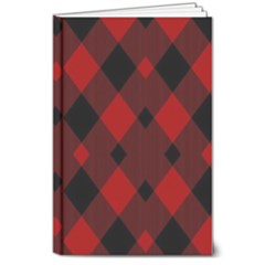 Red Diagonal Plaid Big 8  X 10  Hardcover Notebook by ConteMonfrey