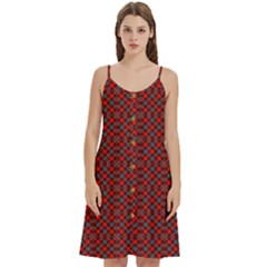 Red Diagonal Plaids Women s Spaghetti Strap Pullover Cami Dress by ConteMonfrey