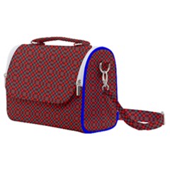 Red Diagonal Plaids Satchel Shoulder Bag by ConteMonfrey