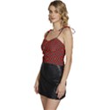 Red Diagonal Plaids Flowy Camisole Tie Up Top View2