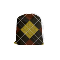 Yellow Plaid Drawstring Pouch (medium) by ConteMonfrey