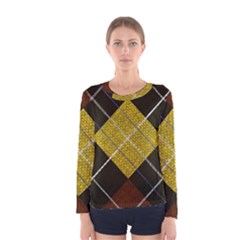 Yellow Plaid Women s Long Sleeve T-shirt