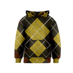 Yellow Plaid Kids  Pullover Hoodie by ConteMonfrey