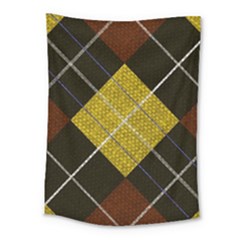 Yellow Plaid Medium Tapestry