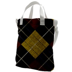 Yellow Plaid Canvas Messenger Bag by ConteMonfrey