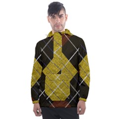 Yellow Plaid Men s Front Pocket Pullover Windbreaker