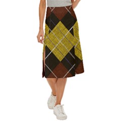 Yellow Plaid Midi Panel Skirt by ConteMonfrey