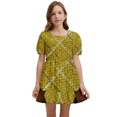 Yellow Plaid Kids  Short Sleeve Dolly Dress by ConteMonfrey