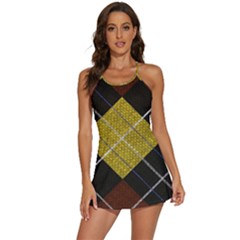 Yellow Plaid 2-in-1 Flare Activity Dress by ConteMonfrey