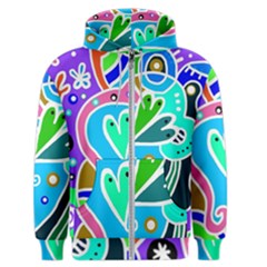 Crazy Pop Art - Doodle Hearts  Men s Zipper Hoodie