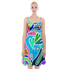 Crazy Pop Art - Doodle Hearts  Spaghetti Strap Velvet Dress