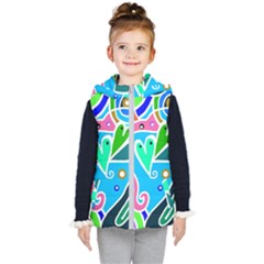 Crazy Pop Art - Doodle Hearts  Kids  Hooded Puffer Vest