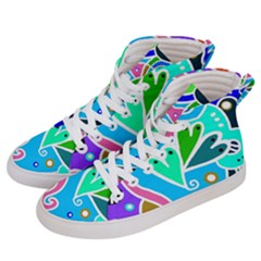 Crazy Pop Art - Doodle Hearts  Men s Hi-top Skate Sneakers by ConteMonfrey