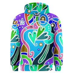 Crazy Pop Art - Doodle Hearts  Men s Overhead Hoodie