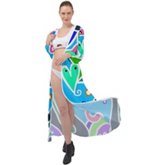 Crazy Pop Art - Doodle Hearts  Maxi Chiffon Beach Wrap by ConteMonfrey