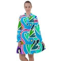 Crazy Pop Art - Doodle Hearts  All Frills Dress by ConteMonfrey