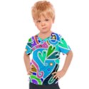 Crazy Pop Art - Doodle Hearts  Kids  Sports T-Shirt View1