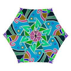 Crazy Pop Art - Doodle Hearts  Automatic Folding Umbrella With Case (small) by ConteMonfrey