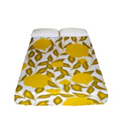 Yellow Flowers Roses On The Wall Lemons Fitted Sheet (full/ Double Size) by ConteMonfrey