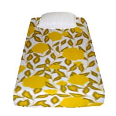 Yellow Flowers Roses On The Wall Lemons Fitted Sheet (single Size) by ConteMonfrey