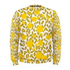 Yellow Flowers Roses On The Wall Lemons Men s Sweatshirt