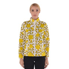 Yellow Flowers Roses On The Wall Lemons Women s Bomber Jacket