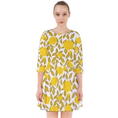 Yellow Flowers Roses On The Wall Lemons Smock Dress