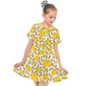 Yellow Flowers Roses On The Wall Lemons Kids  Short Sleeve Shirt Dress View1