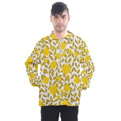 Yellow Flowers Roses On The Wall Lemons Men s Half Zip Pullover