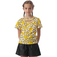 Yellow Flowers Roses On The Wall Lemons Kids  Front Cut T-shirt by ConteMonfrey