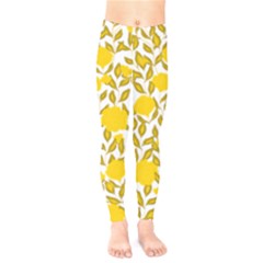 Yellow Flowers Roses On The Wall Lemons Kids  Classic Winter Leggings