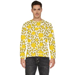 Yellow Flowers Roses On The Wall Lemons Men s Fleece Sweatshirt