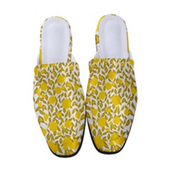 Yellow Flowers Roses On The Wall Lemons Women s Classic Backless Heels by ConteMonfrey