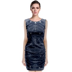 Astronomie Astrologie Vintage  Sleeveless Velvet Midi Dress