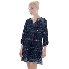 Astronomie Astrologie Vintage  Open Neck Shift Dress by ConteMonfrey