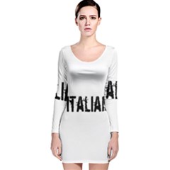 Strong Italian Energy Long Sleeve Velvet Bodycon Dress