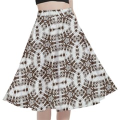 Snake Skin Brown A-line Full Circle Midi Skirt With Pocket by ConteMonfrey