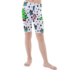 It`s Cold Outside Christmas Pattern Kids  Mid Length Swim Shorts by ConteMonfrey