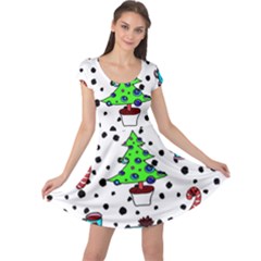 It`s Cold Outside Christmas Pattern Cap Sleeve Dress by ConteMonfrey