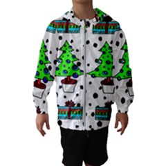 It`s Cold Outside Christmas Pattern Kids  Hooded Windbreaker