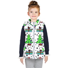 It`s Cold Outside Christmas Pattern Kids  Hooded Puffer Vest