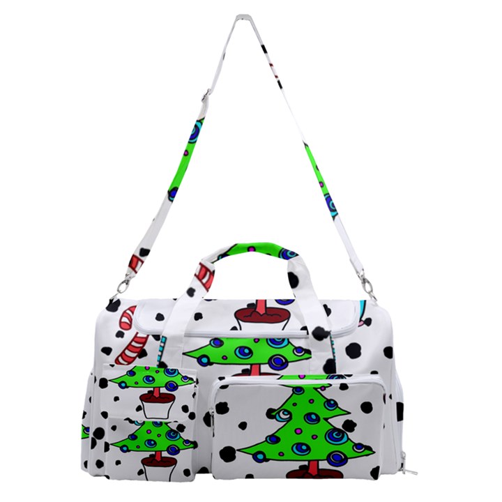 It`s Cold Outside Christmas pattern Sports Gym Duffle Bag with Shoe Compartment