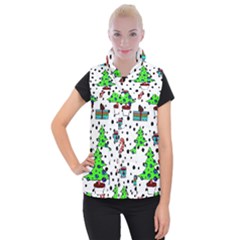 It`s Cold Outside Christmas Pattern Women s Button Up Vest