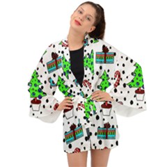 It`s Cold Outside Christmas Pattern Long Sleeve Kimono by ConteMonfrey