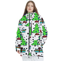 It`s Cold Outside Christmas Pattern Women s Multi Pockets Zip Ski And Snowboard Waterproof Breathable Jacket