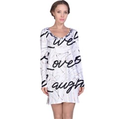 Live Love Laugh Monsteras Long Sleeve Nightdress by ConteMonfrey